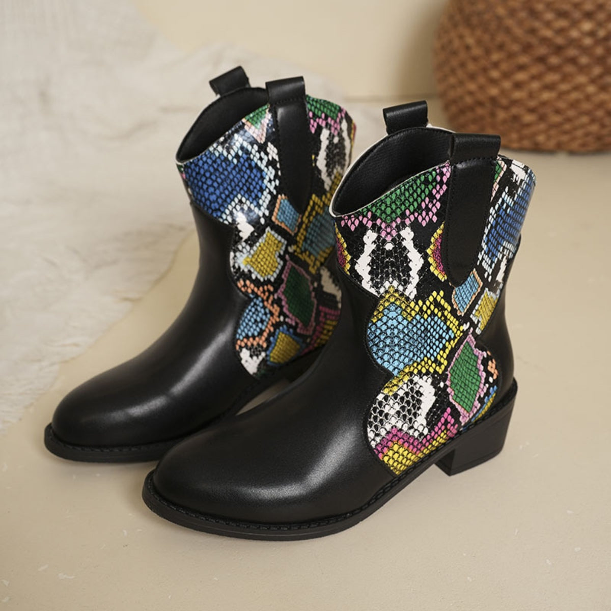 PU Leather Color Block Boots  Trendsi   