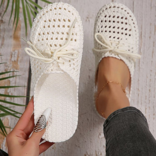 Lace-Up Flat Sandals  Trendsi White 36(US5) 