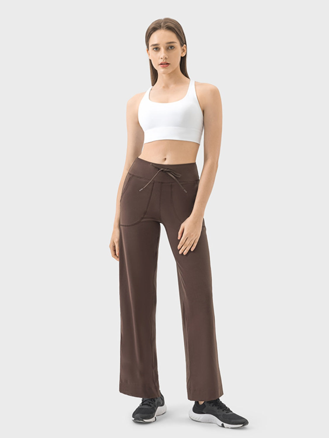 Millennia Drawstring Active Pants with Pockets  Trendsi   