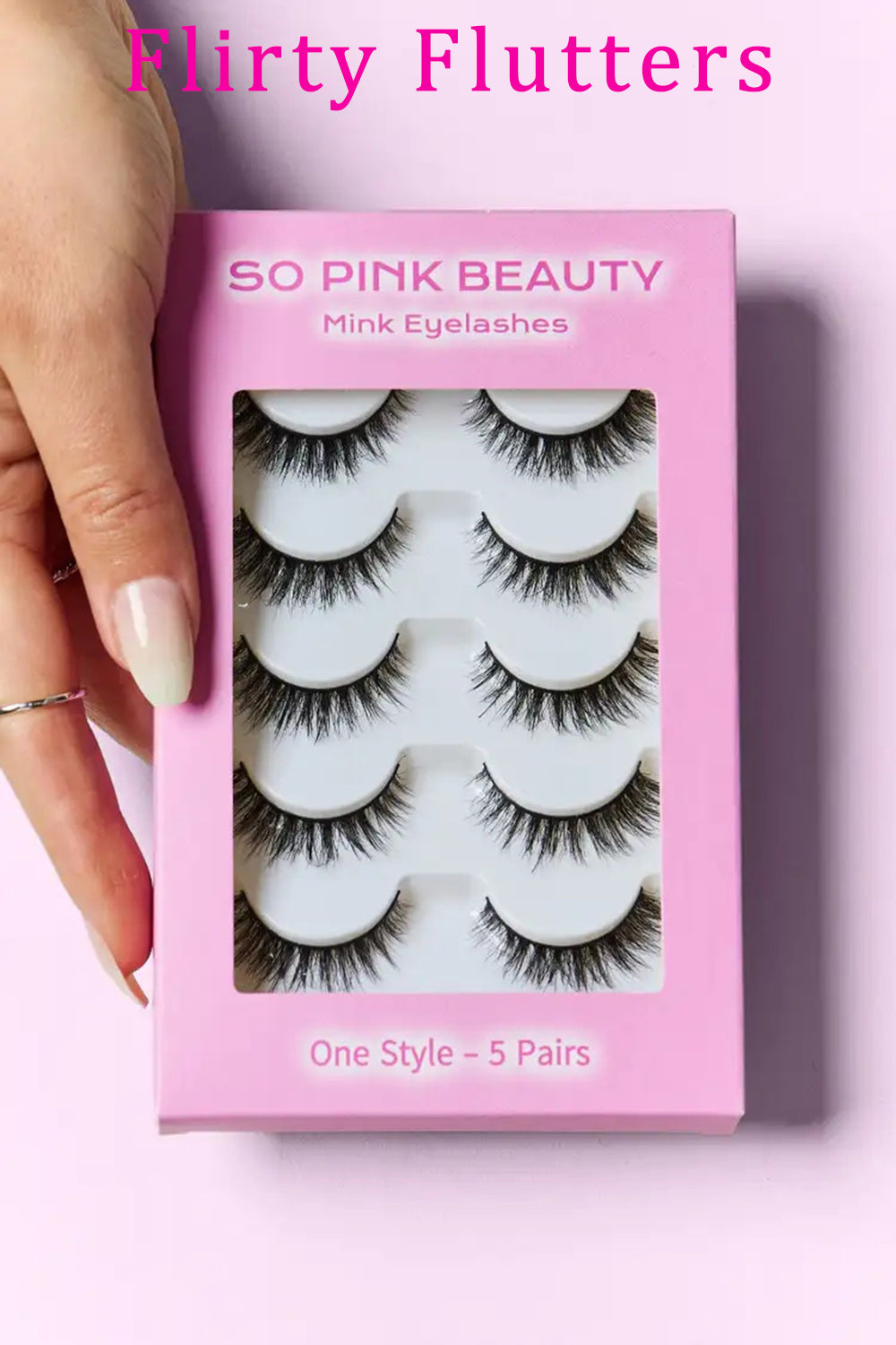 SO PINK BEAUTY Mink Eyelashes 5 Pairs  Trendsi Flirty Flutters One Size 