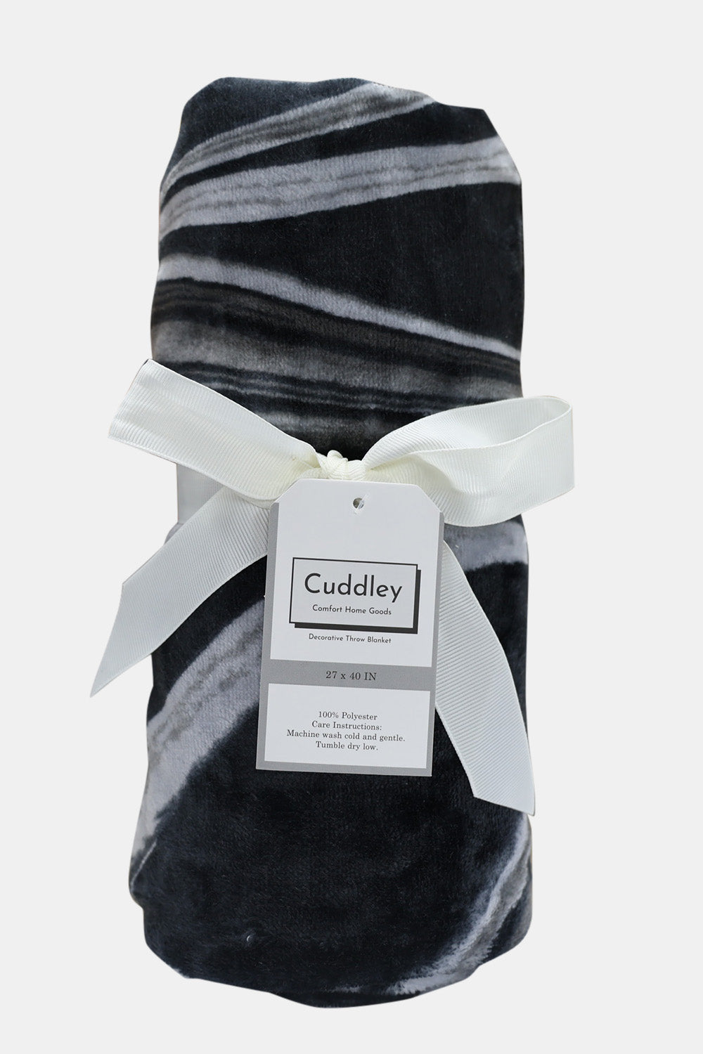 Cuddley Fleece Decorative Throw Blanket Sale Trendsi Black Marble One Size 