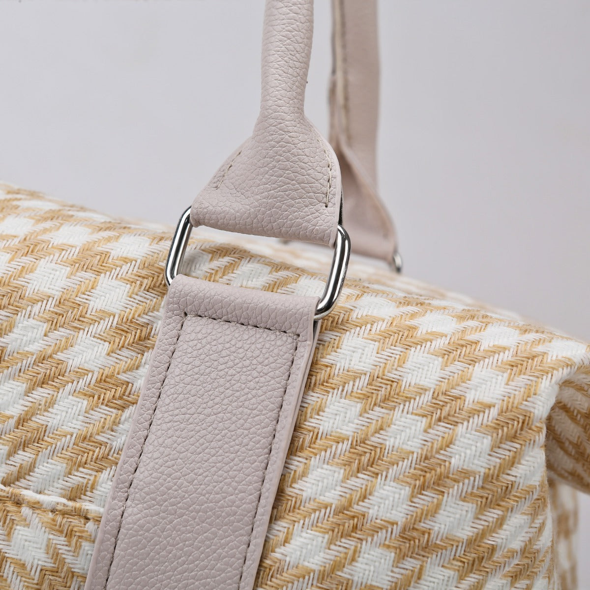 Houndstooth Canvas Travel Bag  Trendsi   