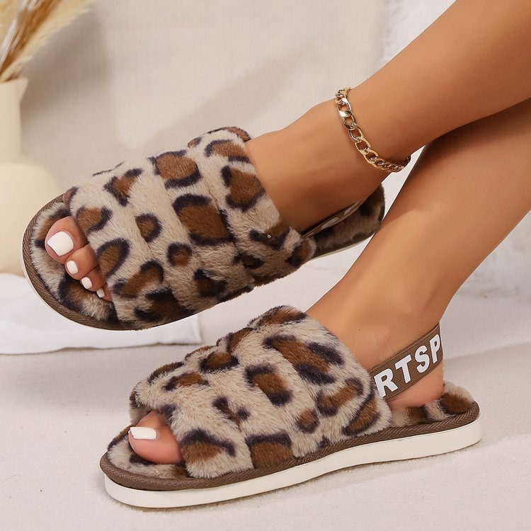 Leopard Open Toe Slippers  Trendsi   