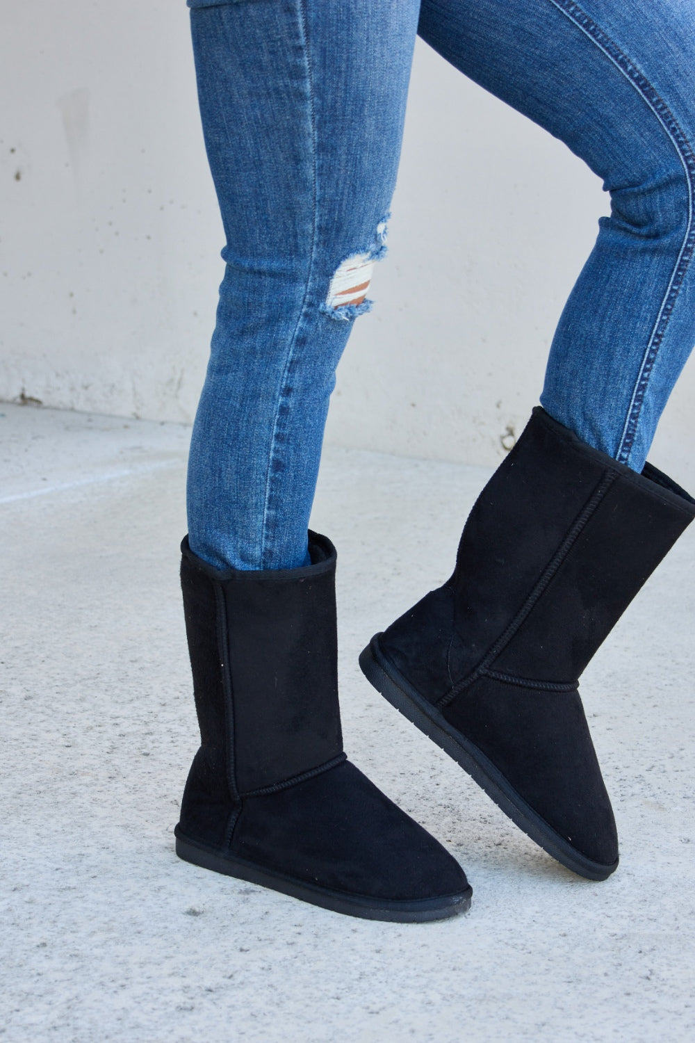 Forever Link Thermal Lined Flat Boots  Trendsi   