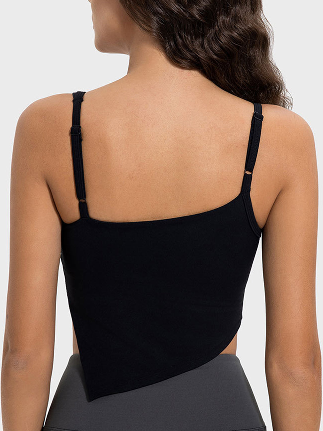 Millennia Slit Asymmetrical Neck Active Cami  Trendsi   