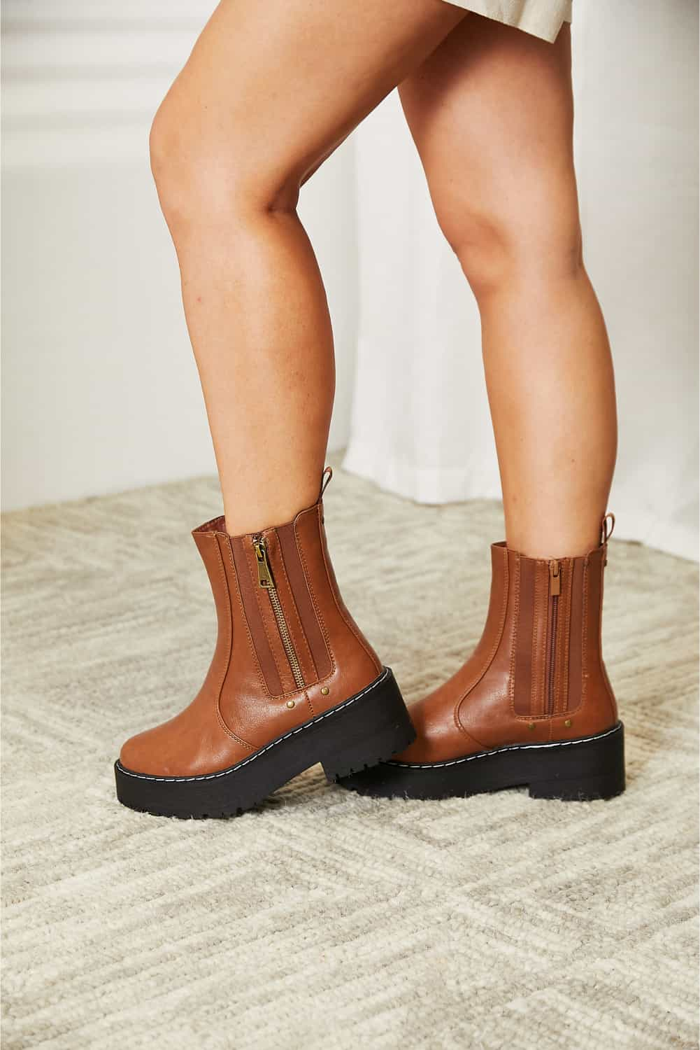 Forever Link Side Zip Platform Boots  Trendsi   