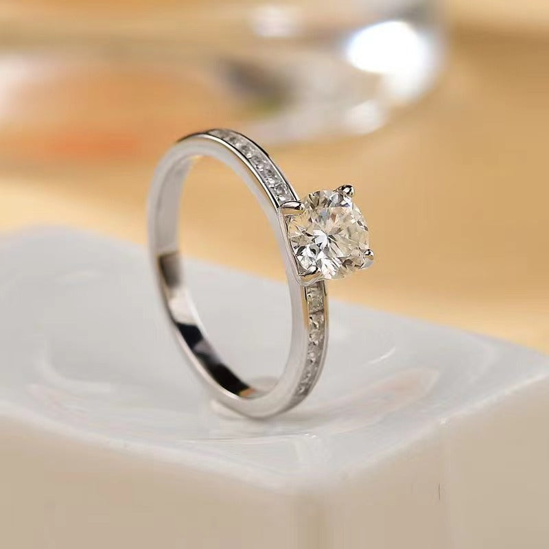 2 Carat Moissanite Zircon 925 Sterling Silver Ring  Trendsi   