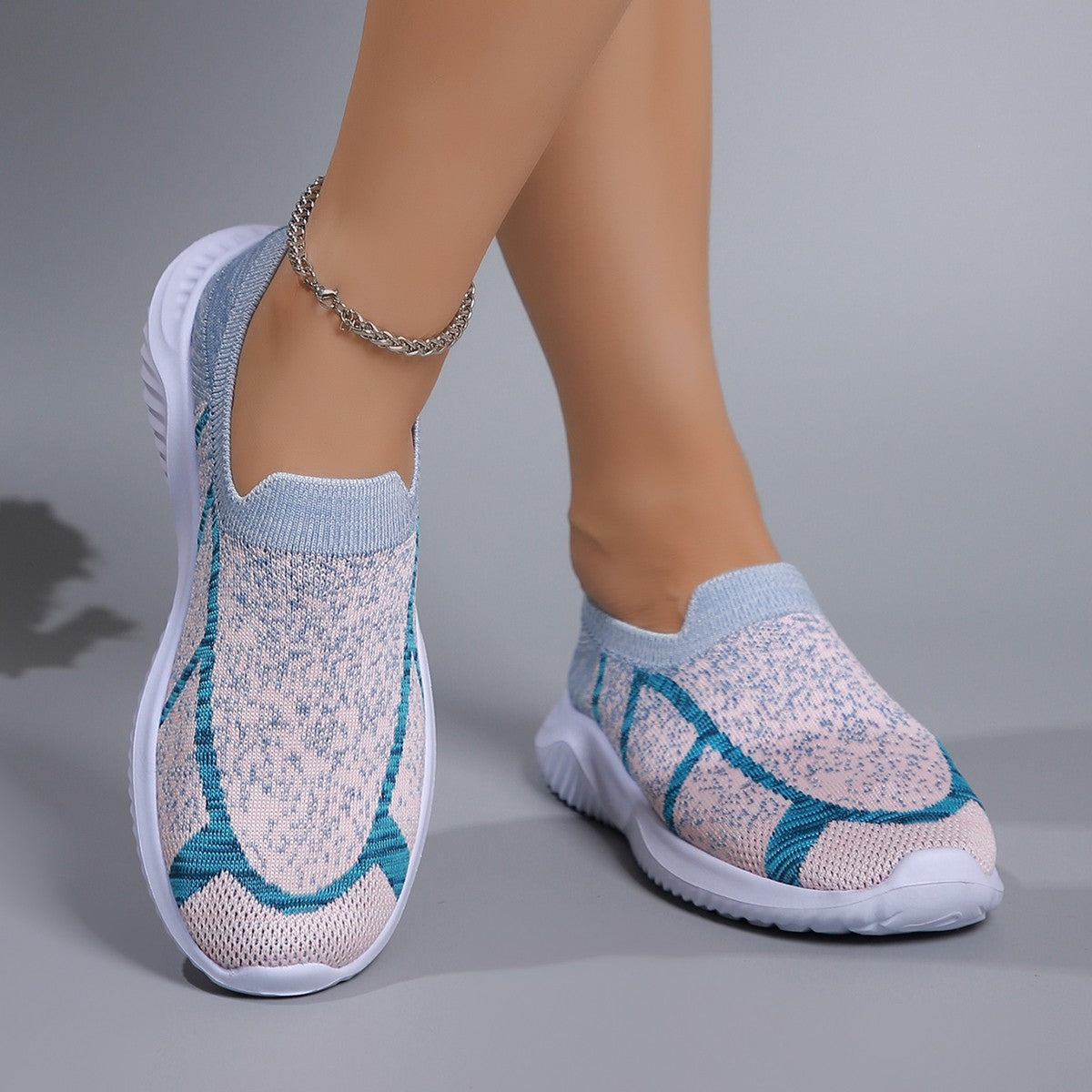 Breathable Mesh Round Toe Sneakers  Trendsi   