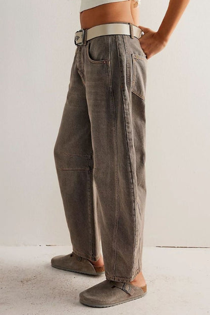 Wide Leg Jeans with Pockets  Trendsi   