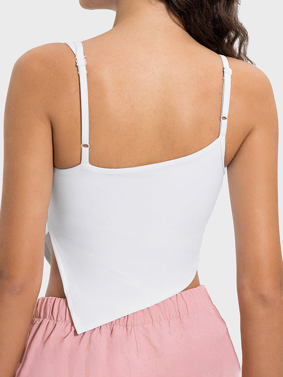 Millennia Slit Asymmetrical Neck Active Cami  Trendsi   