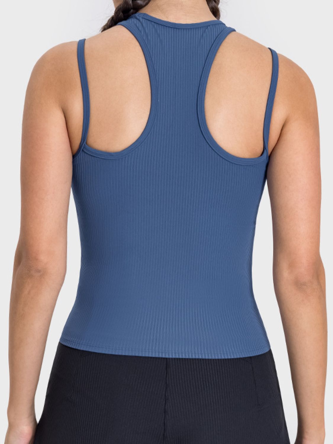 Millennia Cutout Round Neck Racerback Active Tank  Trendsi   