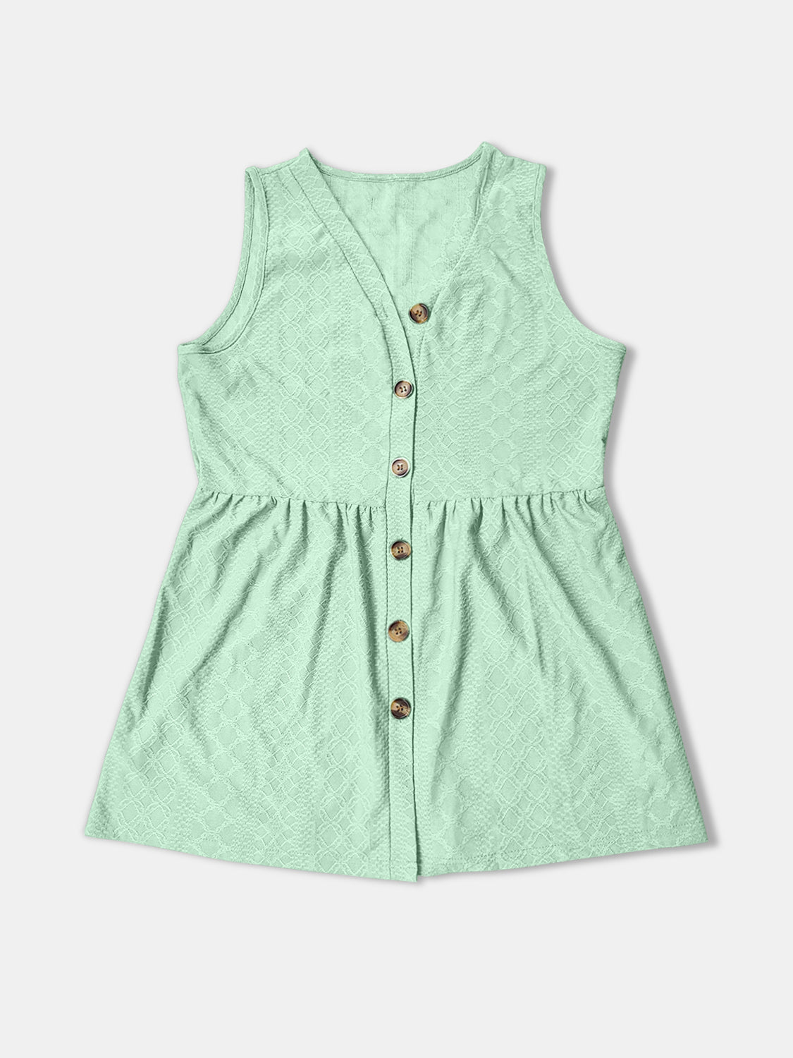 Button Up V-Neck Tank Tank Trendsi   