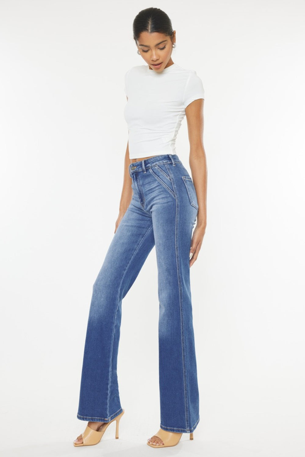 Kancan Ultra High Waist Gradient Flare Jeans