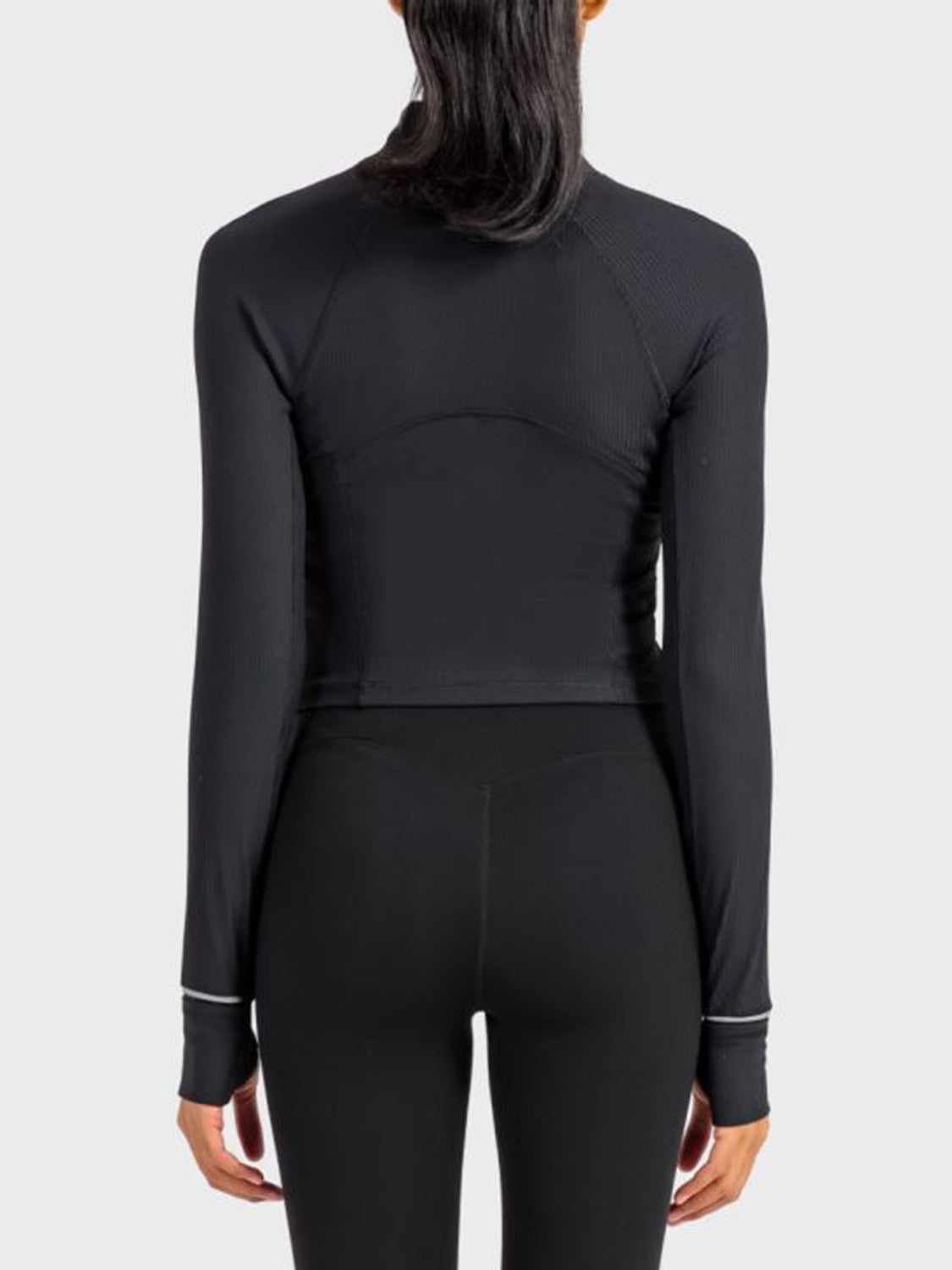 Millennia Mock Neck Half Zip Long Sleeve Sport Top  Trendsi   