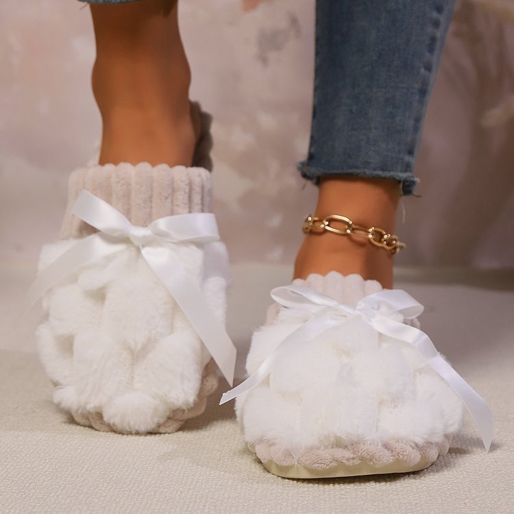 Bow Trim Contrast Slippers  Trendsi   