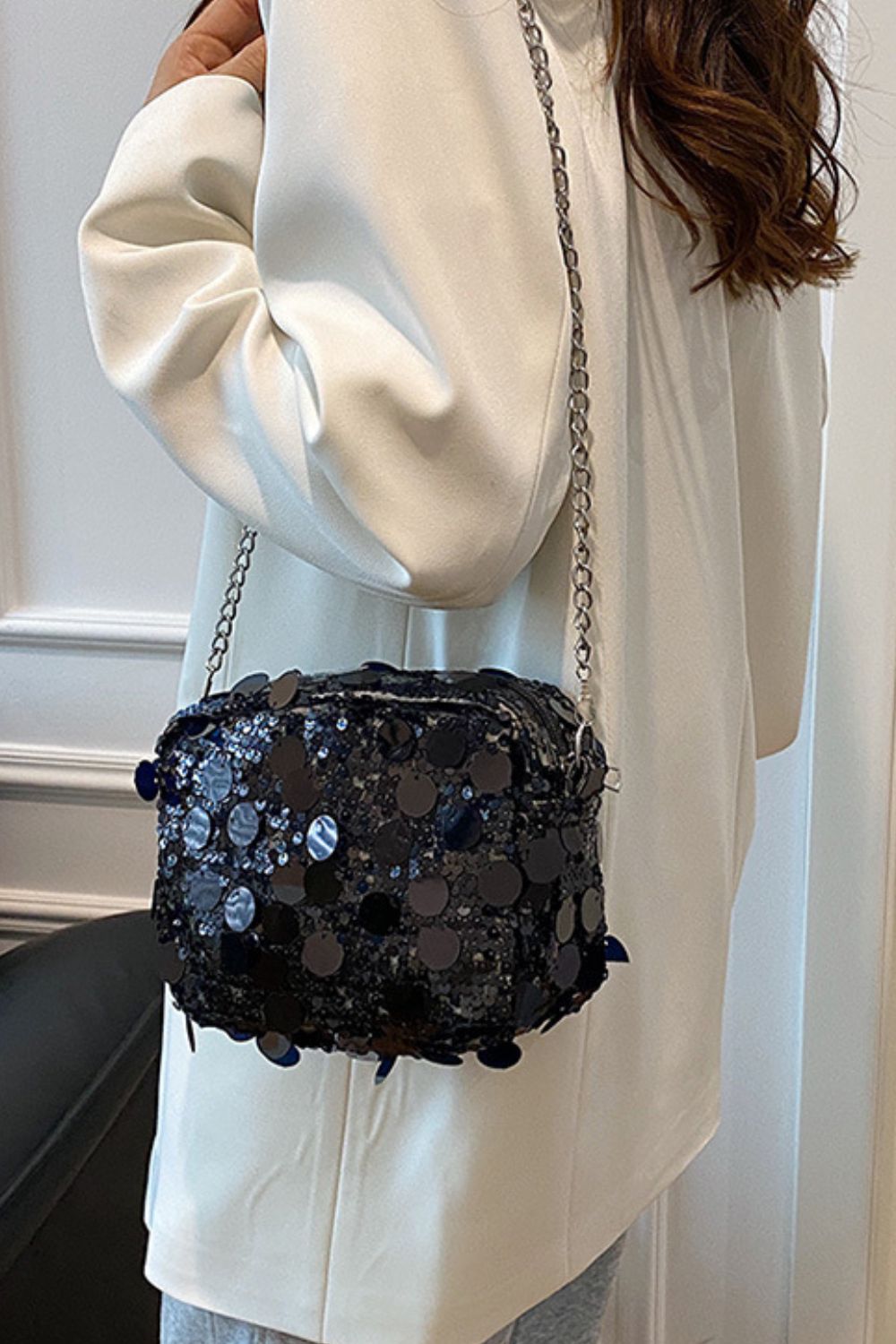 Sequin Chain Shoulder Bag Bag Trendsi   