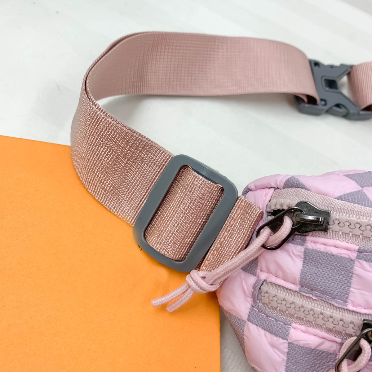 Checkered Adjustable Strap Nylon Crossbody Bag  Trendsi   