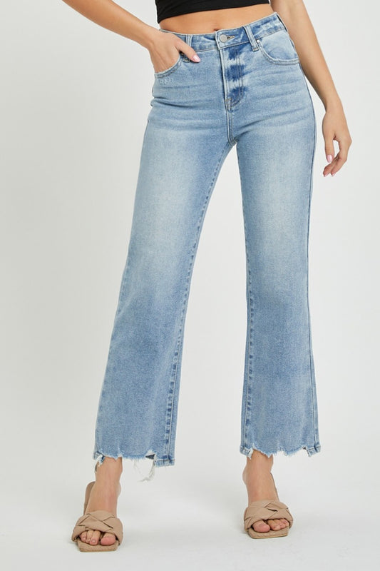 RISEN Full Size High Rise Straight Jeans  Trendsi Light 0(24) 