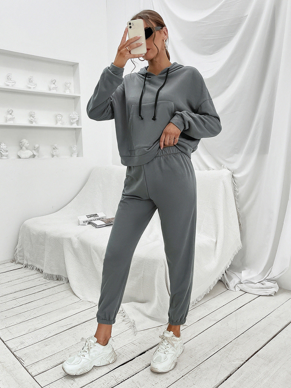 Ivy Lane Sports Hoodie and Joggers Set  Trendsi Dark Gray S 