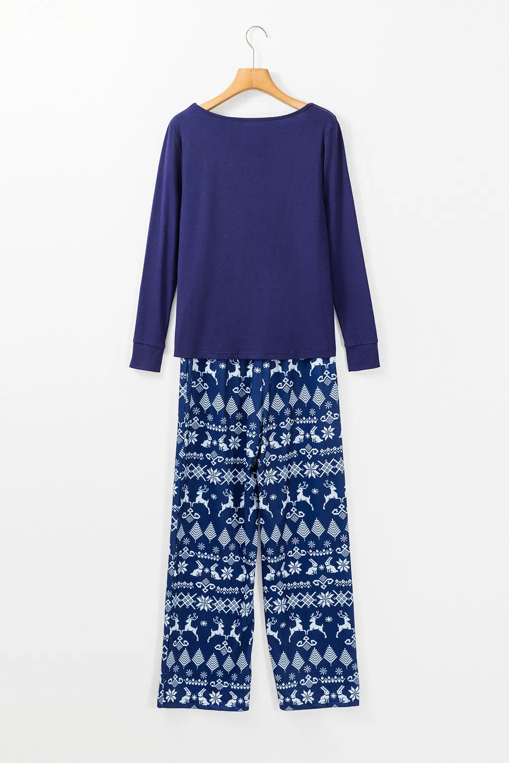 Round Neck Long Sleeve Top and Printed Pants Lounge Set  Trendsi   