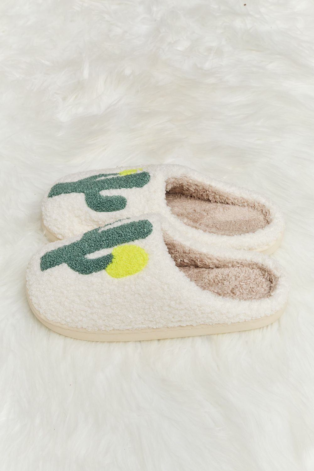 Melody Cactus Plush Slide Slippers  Trendsi   