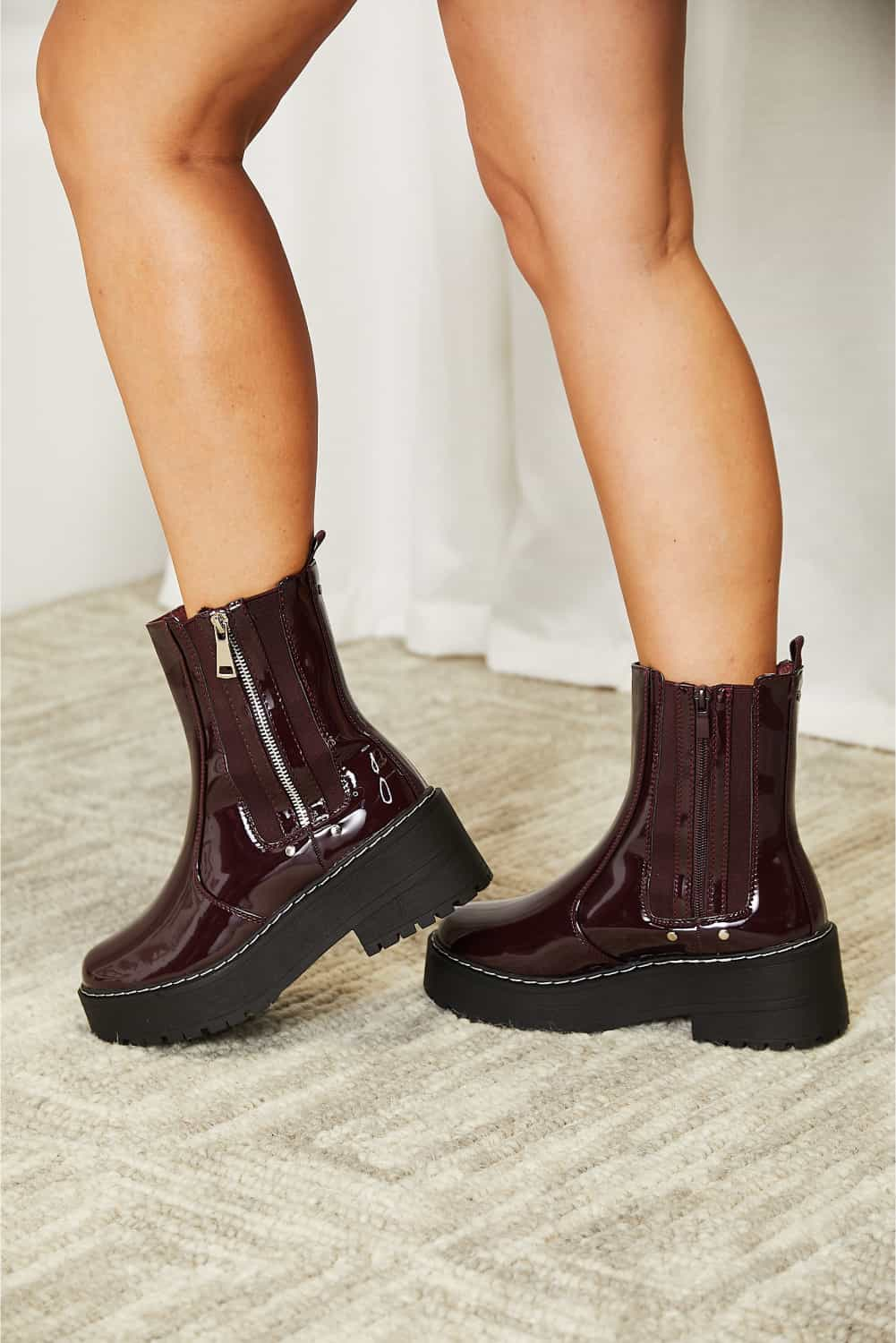 Forever Link Side Zip Platform Boots  Trendsi   