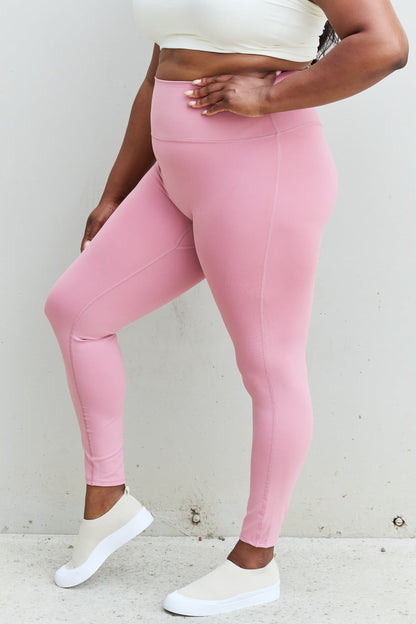 Zenana Fit For You Full Size High Waist Active Leggings in Light Rose Sale Trendsi   