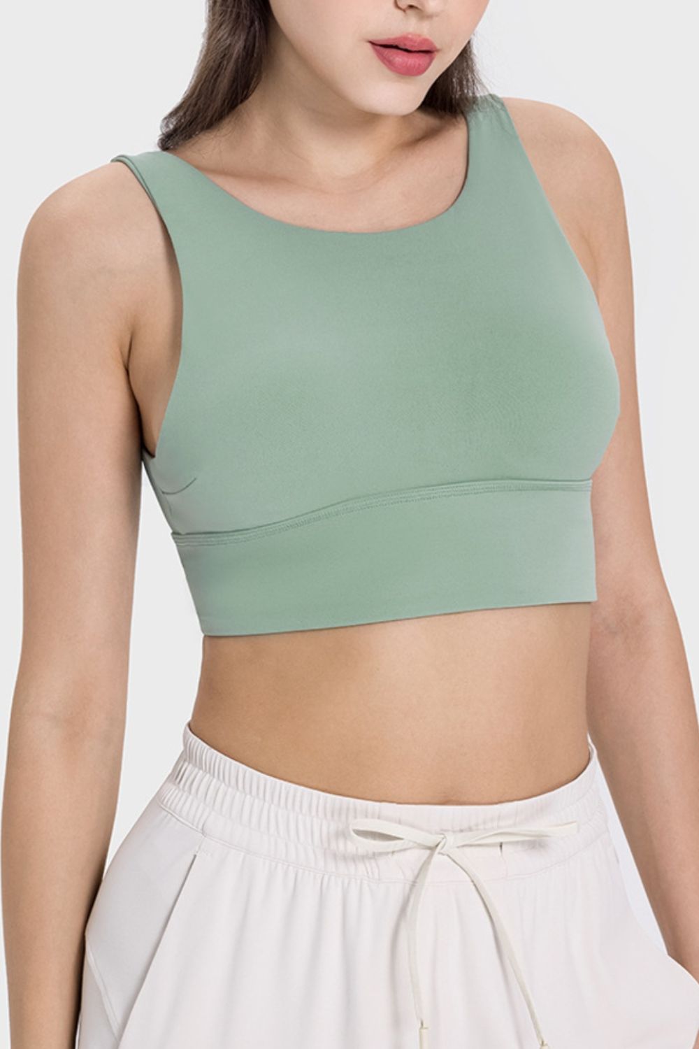 Millennia Backless Wide Strap Active Bra  Trendsi Sage 4 