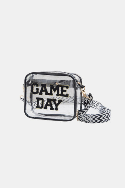 Zenana GAME DAY Stadium Approved Transparent Crossbody Bag  Trendsi Black One Size 