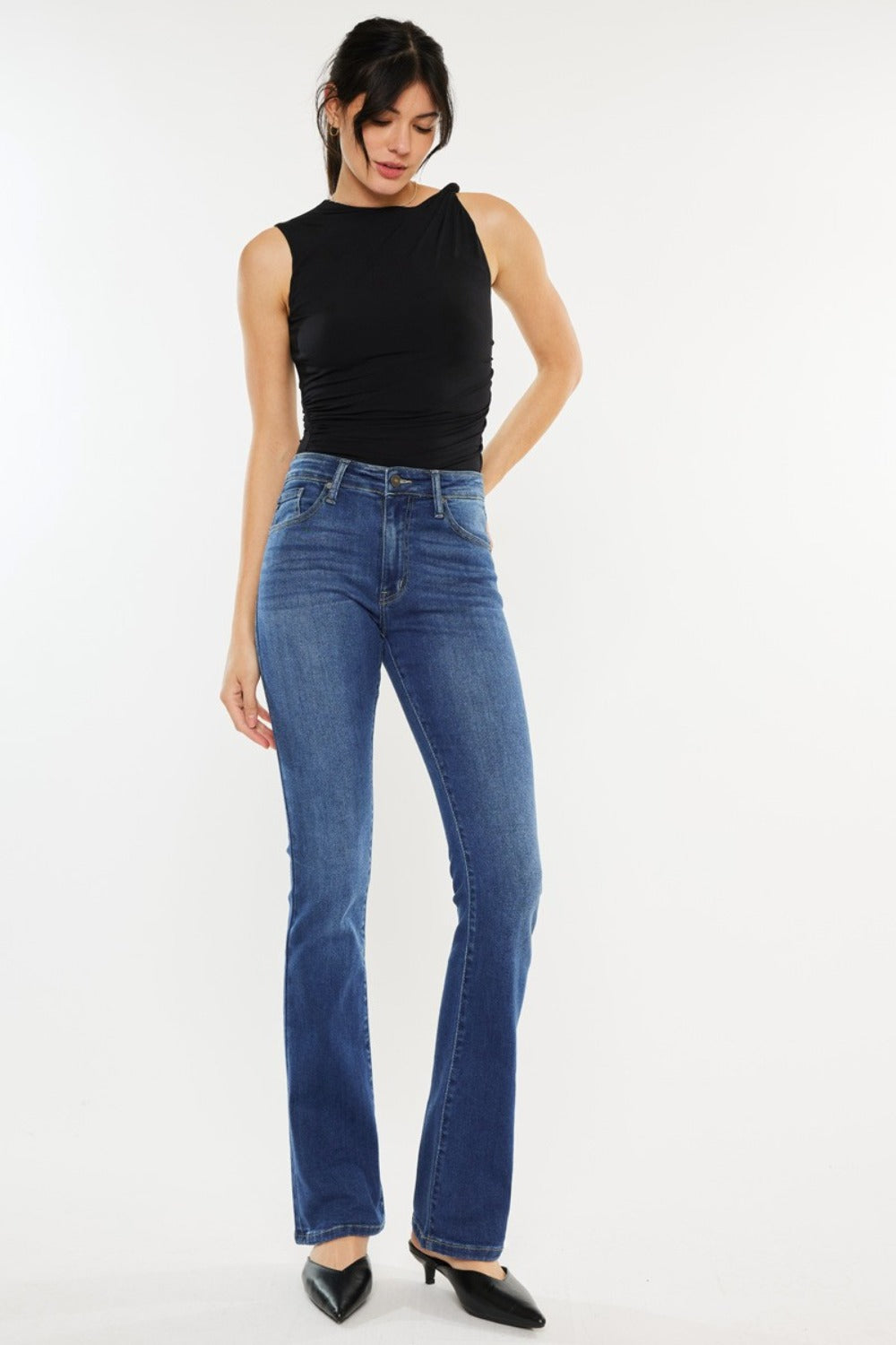 Kancan High Rise Slim Bootcut Jeans  Trendsi   