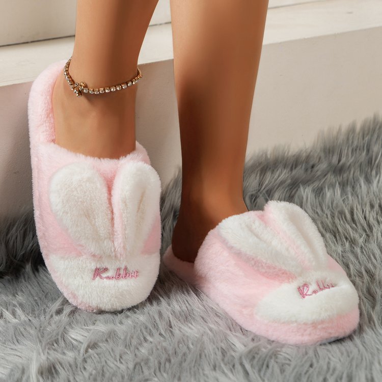 Rabbit Ears Round Toe Slippers  Trendsi   