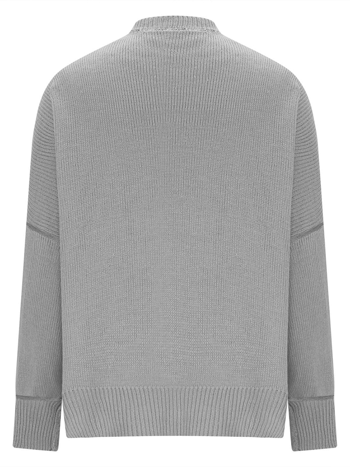 Round Neck Long Sleeve Sweater  Trendsi   