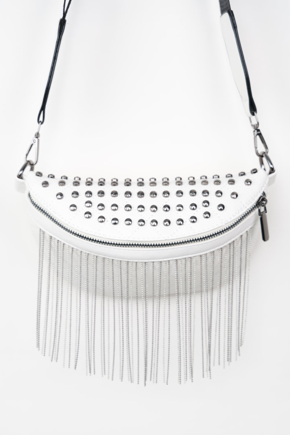 PU Leather Studded Sling Bag with Fringes  Trendsi   