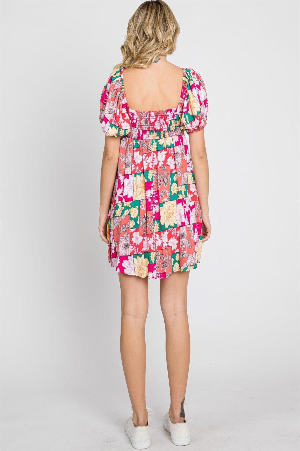 GeeGee Floral Ruff Sleeve Mini Dress  Trendsi   