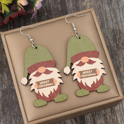 Wooden Gnome Dangle Earrings  Trendsi   