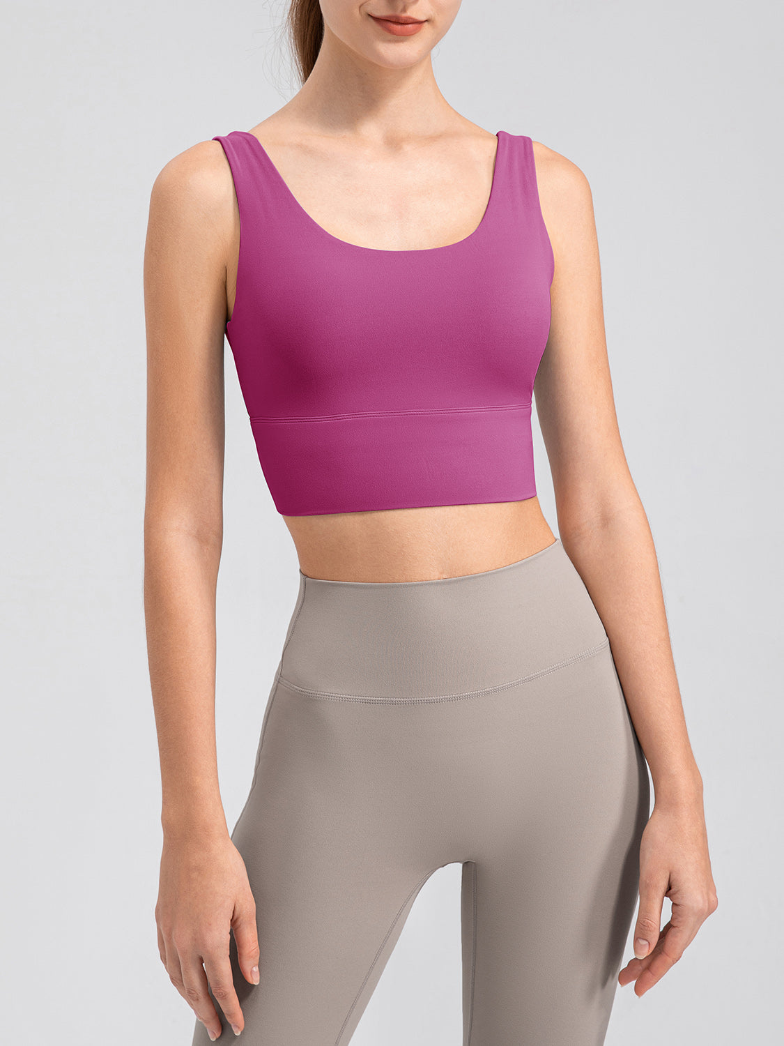 Scoop Neck Wide Strap Active Tank  Trendsi   