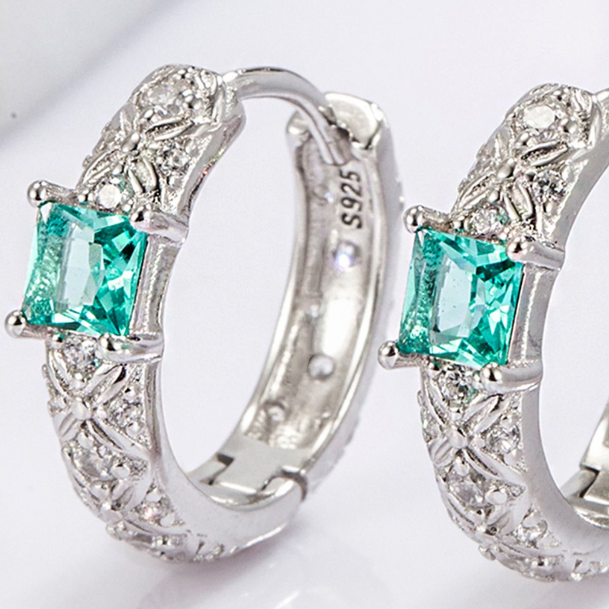 925 Sterling Silver Inlaid Zircon Earrings  Trendsi   