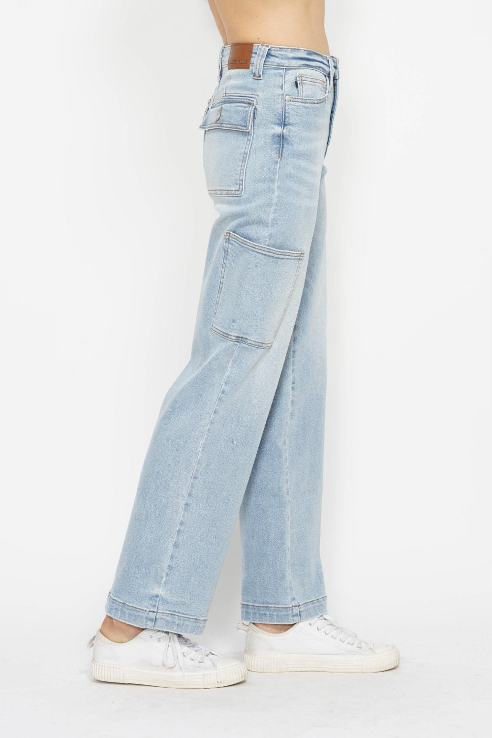 Judy Blue Full Size High Waist Straight Cargo Jeans  Trendsi   