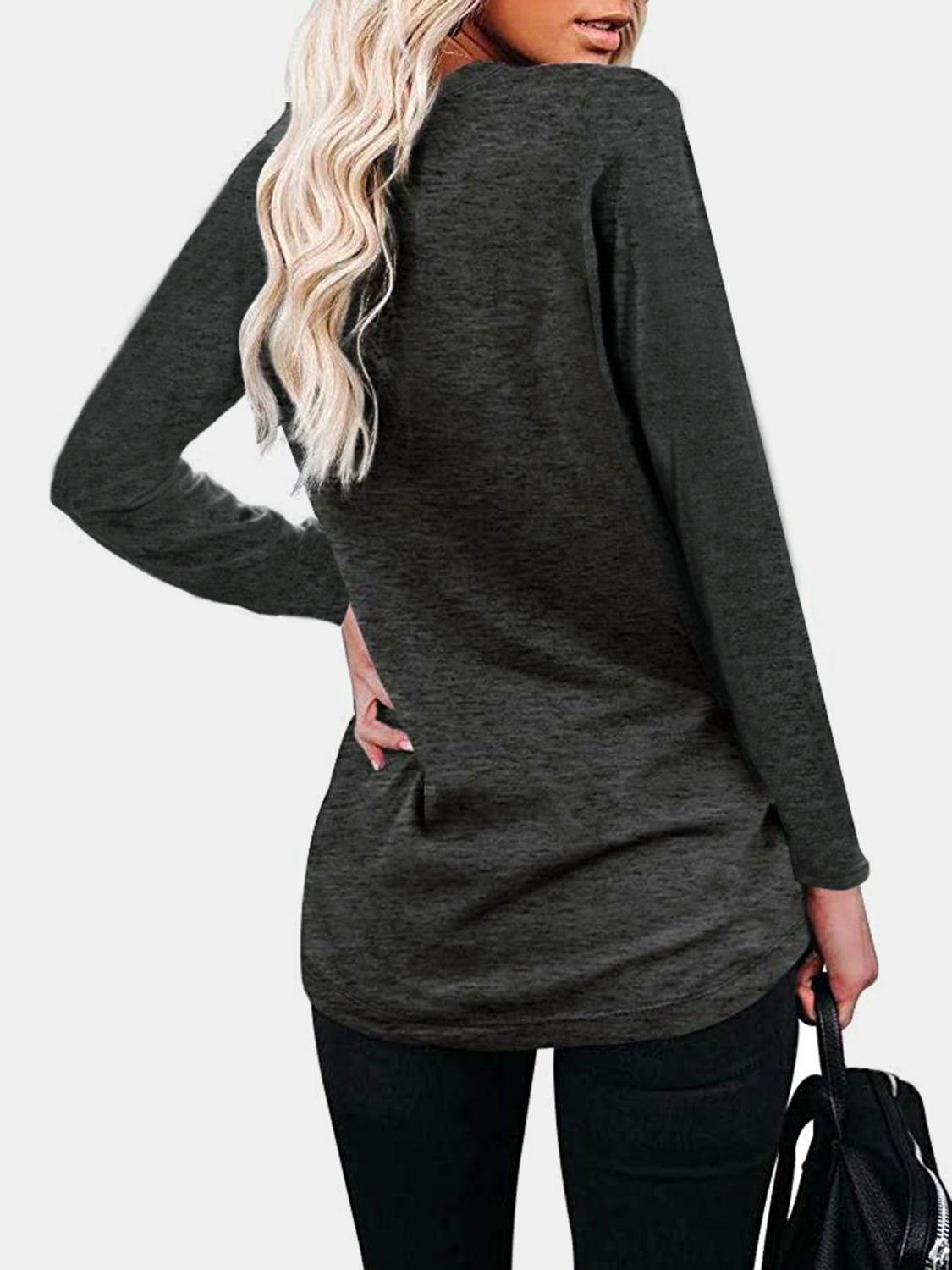 Round Neck Long Sleeve T-Shirt T-Shirt Trendsi   