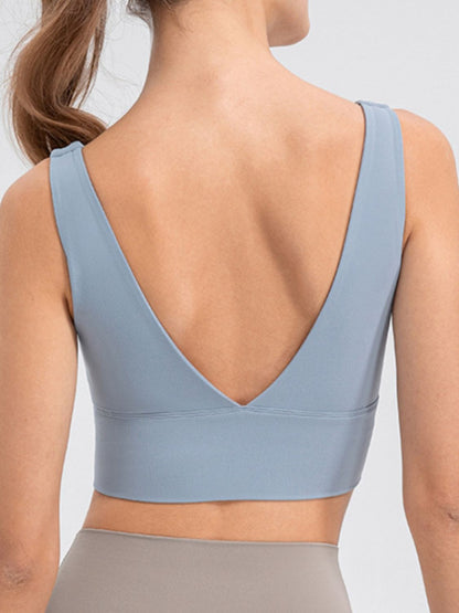 Scoop Neck Wide Strap Active Tank  Trendsi   