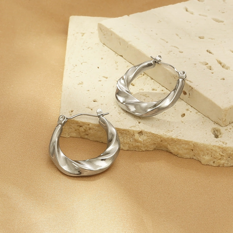 Stainless Steel Huggie Earrings Earrings Trendsi   