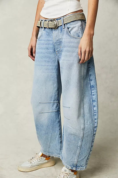 Wide Leg Jeans with Pockets  Trendsi   