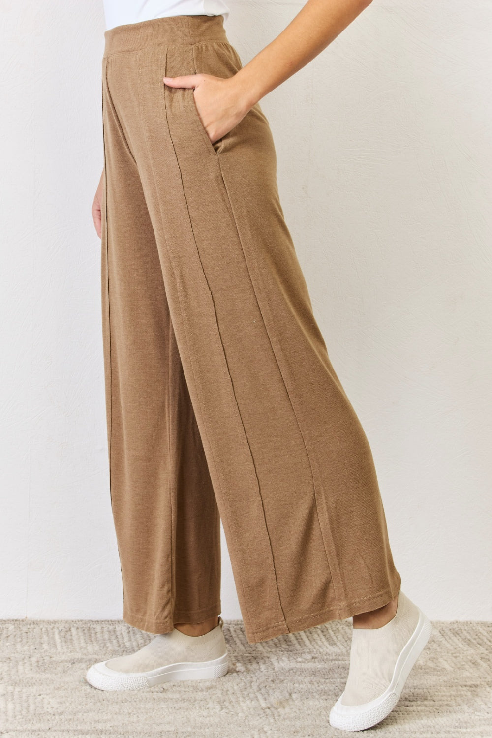 RISEN Ultra Soft Wide Leg Pants  Trendsi   