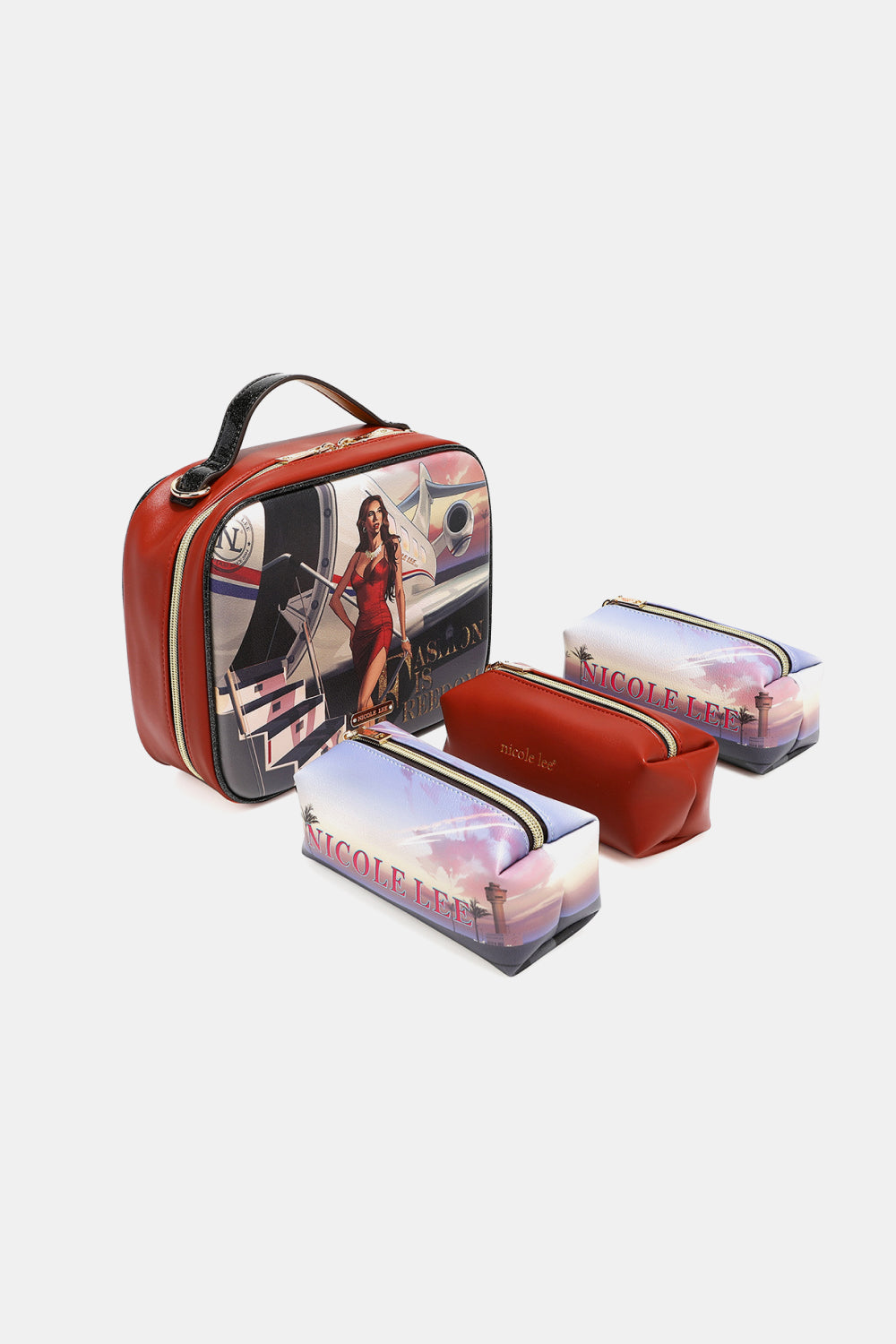 Nicole Lee USA Printed Handbag with Three Pouches  Trendsi   