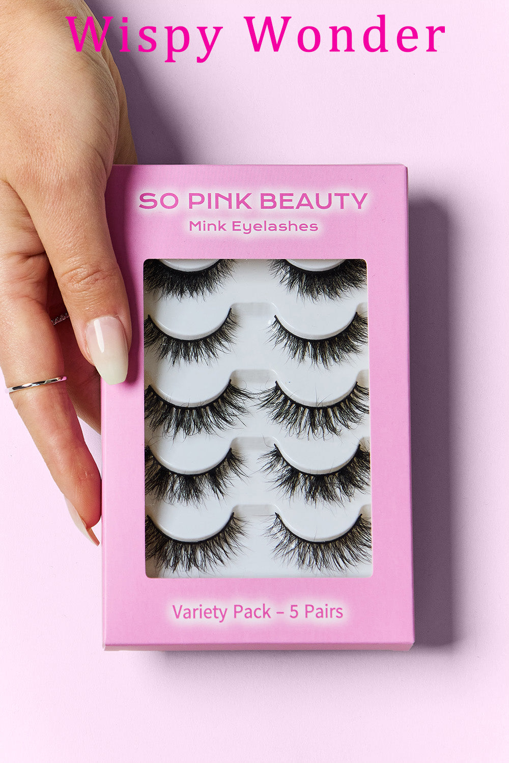 SO PINK BEAUTY Mink Eyelashes Variety Pack 5 Pairs  Trendsi Wispy Wonder One Size 