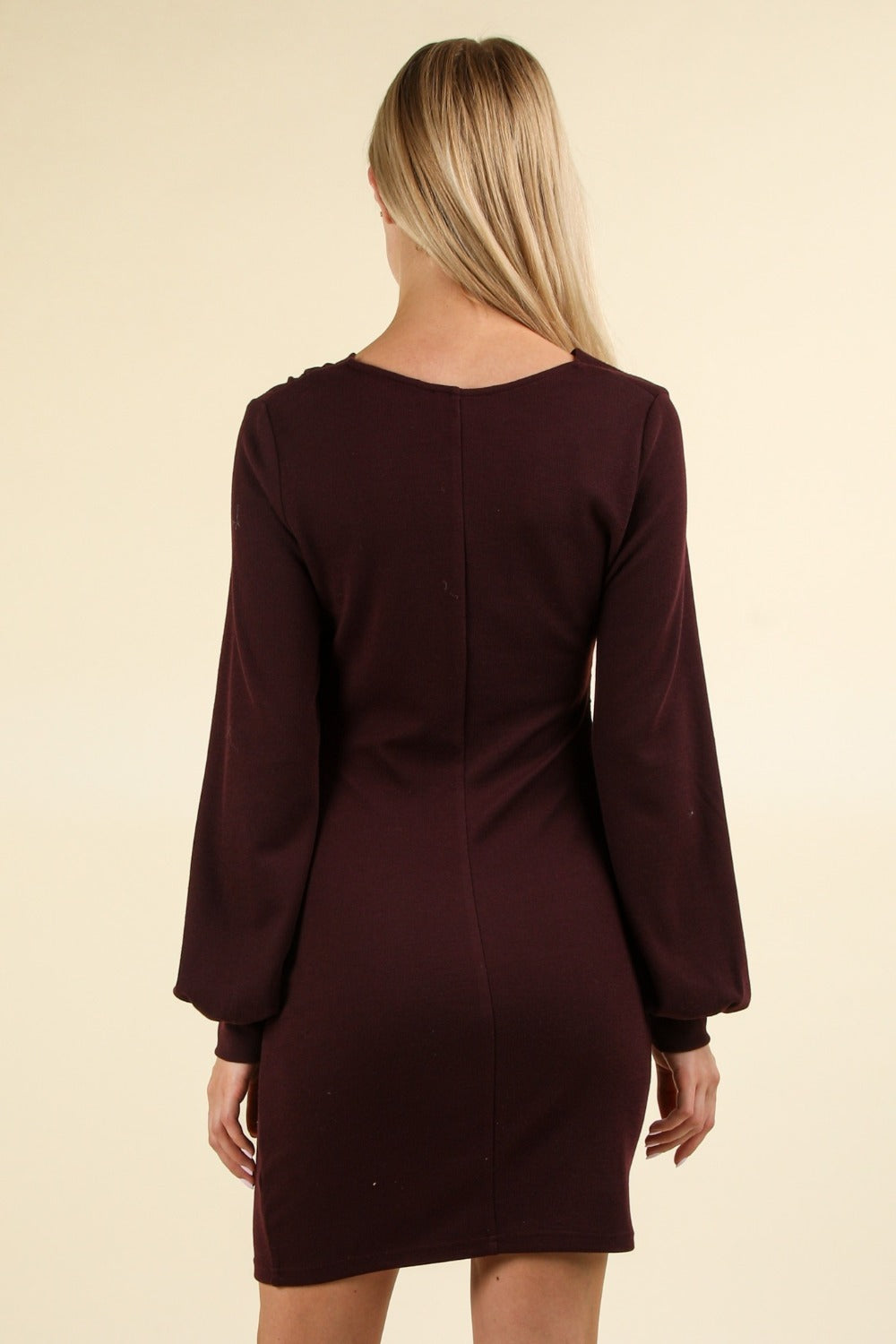 VERY J Ruched Detail Bodycon Mini Dress Luxe Trendsi   