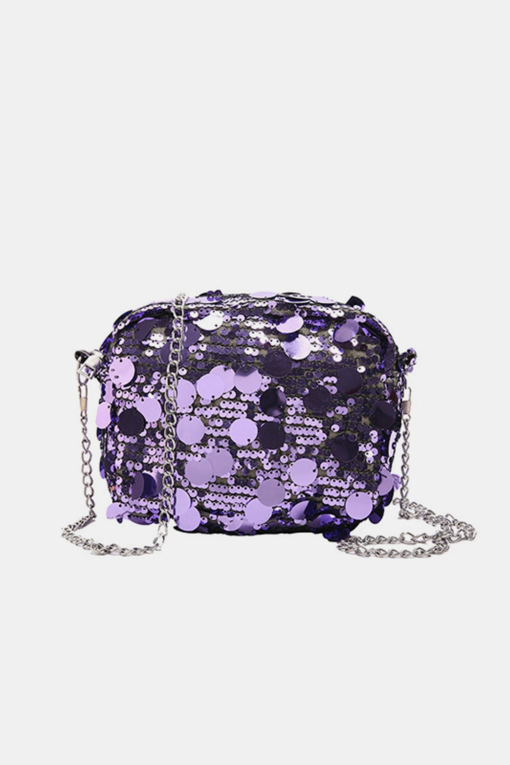 Sequin Chain Shoulder Bag Bag Trendsi Purple One Size 