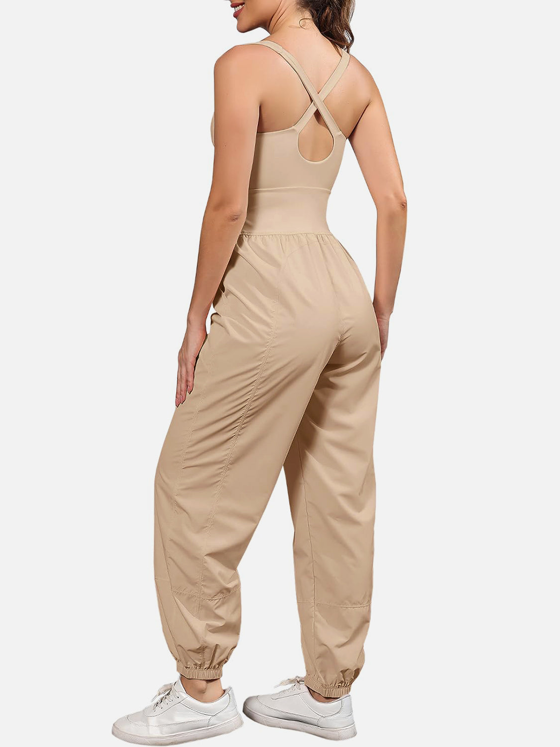 Cutout Scoop Neck Wide Strap Jumpsuit  Trendsi   