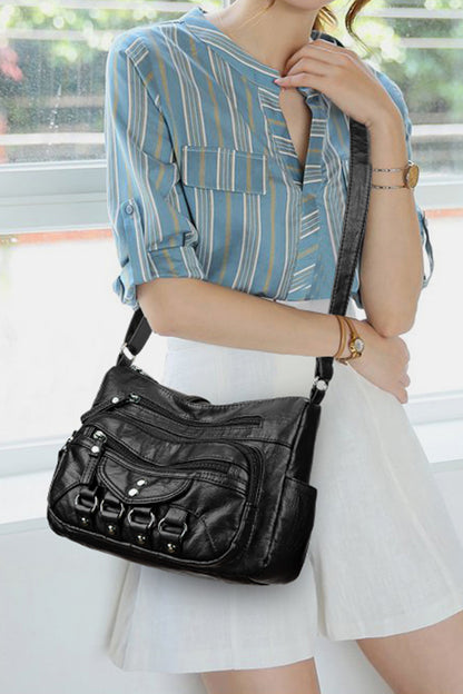 PU Leather Adjustable Strap Crossbody Bag Bag Trendsi   