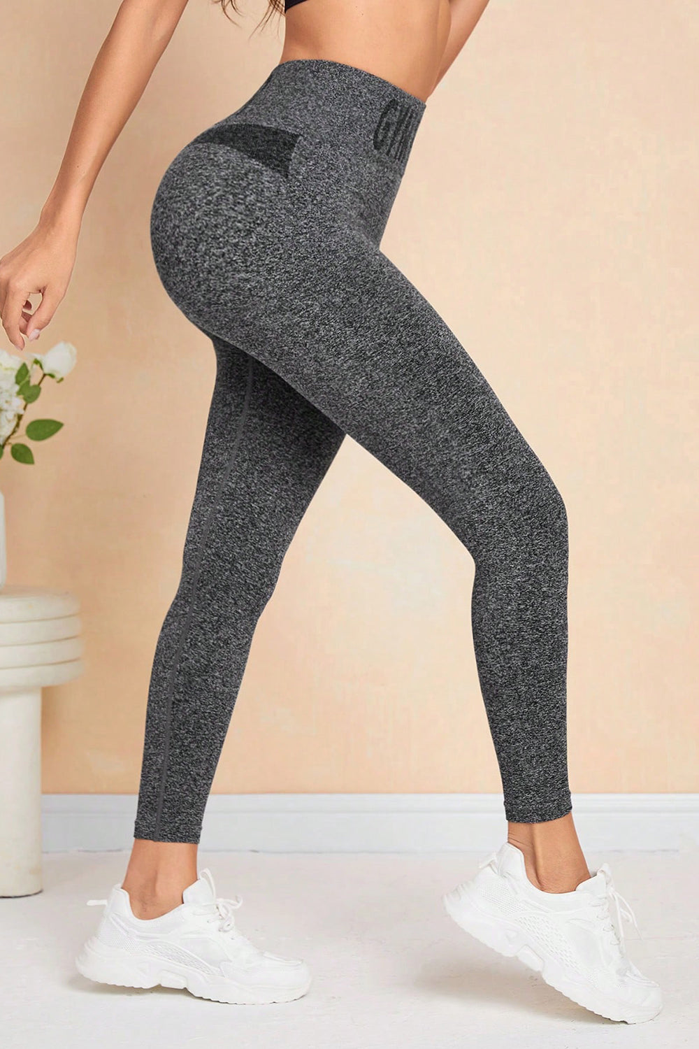 GYM WEAR High Waist Active Leggings Pants Trendsi Heather Gray S 